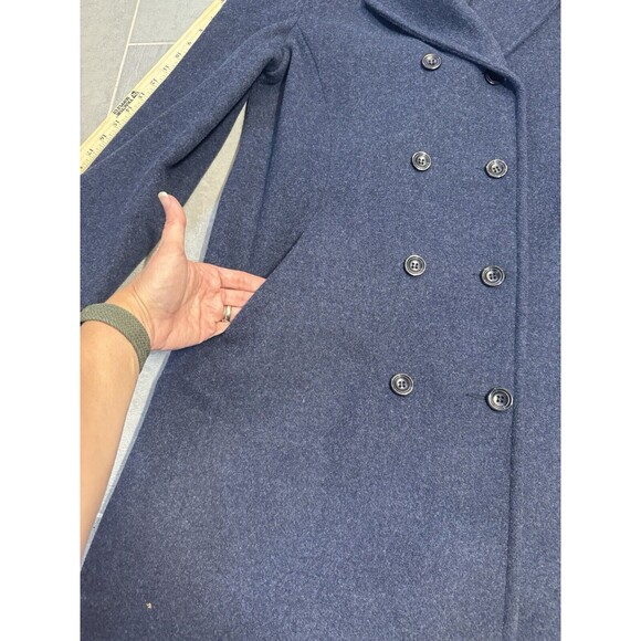 Larry Levine Classics 100% Wool Double-Breasted Overcoat - Size 12 - Picture 6 of 11